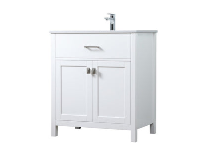 Elegant Furniture & Lighting - Harrison 30 Inch SIngle Bathroom Vanity In White - VF28830WH veiw 8
