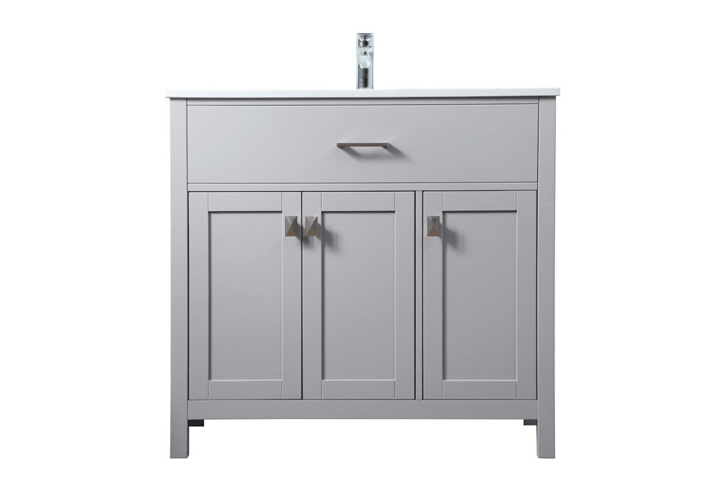 Elegant Furniture & Lighting - Harrison 36 Inch SIngle Bathroom Vanity In Grey - VF28836GR veiw 1