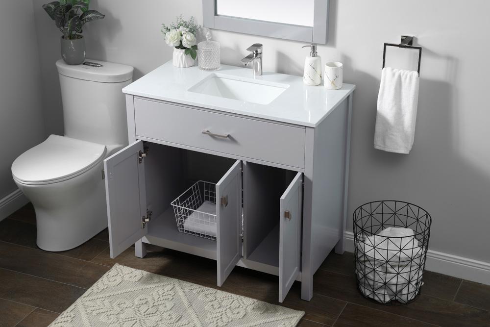 Elegant Furniture & Lighting - Harrison 36 Inch SIngle Bathroom Vanity In Grey - VF28836GR veiw 4