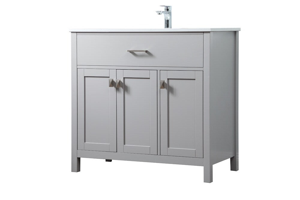 Elegant Furniture & Lighting - Harrison 36 Inch SIngle Bathroom Vanity In Grey - VF28836GR veiw 8