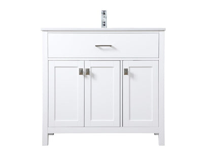 Elegant Furniture & Lighting - Harrison 36 Inch SIngle Bathroom Vanity In White - VF28836WH veiw 1