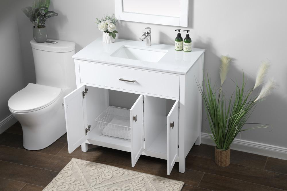 Elegant Furniture & Lighting - Harrison 36 Inch SIngle Bathroom Vanity In White - VF28836WH veiw 4