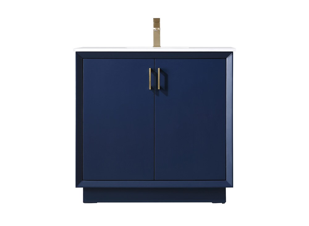 Elegant Furniture & Lighting - Hayes 36 Inch SIngle Bathroom Vanity In Blue - VF19636BL veiw 1