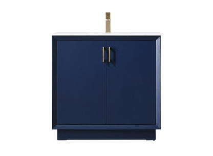 Elegant Furniture & Lighting - Hayes 36 Inch SIngle Bathroom Vanity In Blue - VF19636BL veiw 1