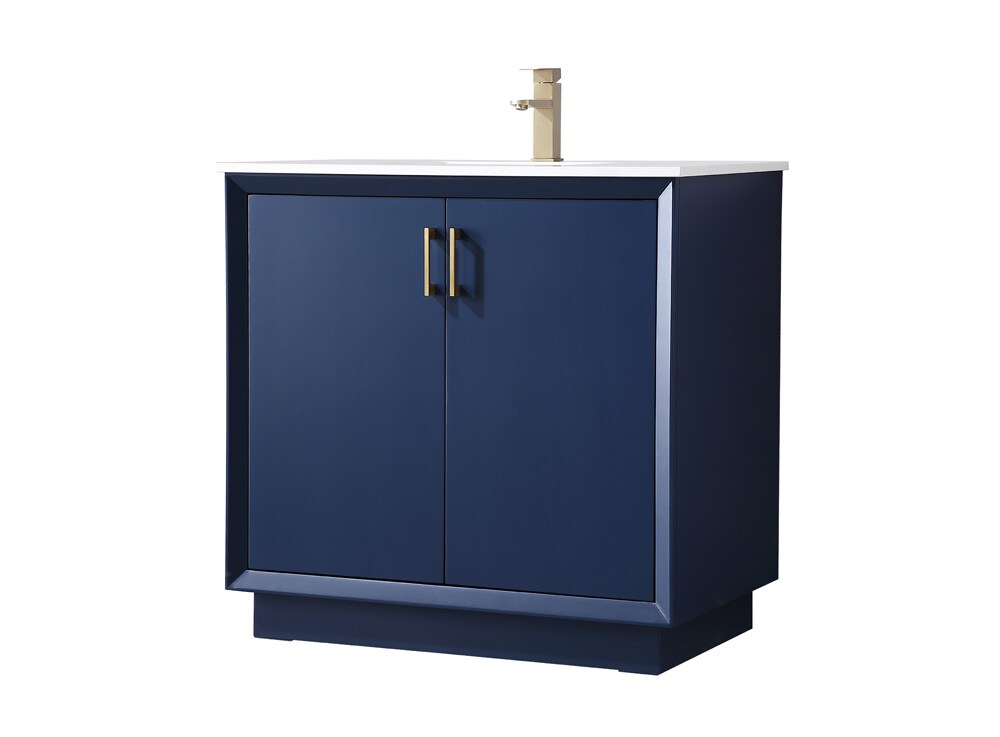Elegant Furniture & Lighting - Hayes 36 Inch SIngle Bathroom Vanity In Blue - VF19636BL veiw 8