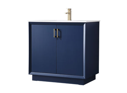 Elegant Furniture & Lighting - Hayes 36 Inch SIngle Bathroom Vanity In Blue - VF19636BL veiw 8