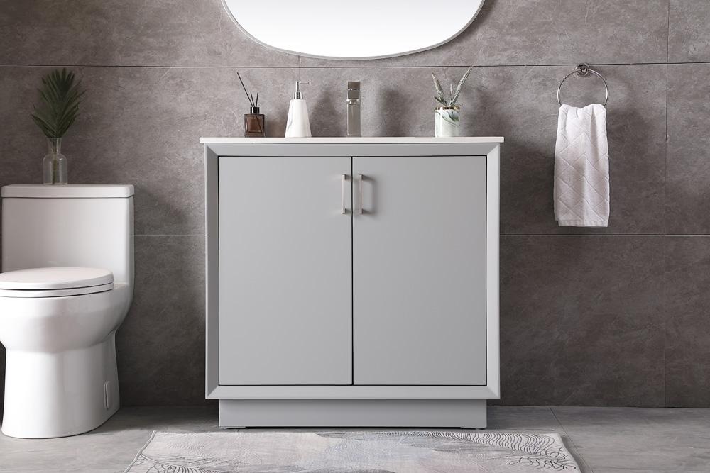 Elegant Furniture & Lighting - Hayes 36 Inch SIngle Bathroom Vanity In Grey - VF19636GR veiw 2