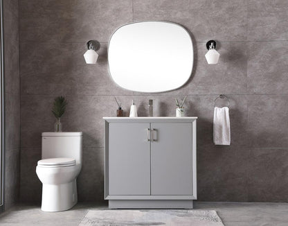 Elegant Furniture & Lighting - Hayes 36 Inch SIngle Bathroom Vanity In Grey - VF19636GR veiw 5