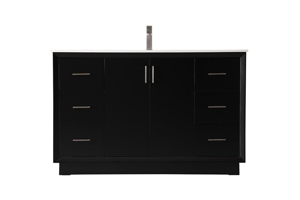 Elegant Furniture & Lighting - Hayes 54 Inch SIngle Bathroom Vanity In Black - VF19654BK veiw 1