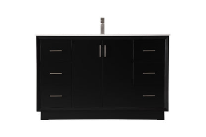 Elegant Furniture & Lighting - Hayes 54 Inch SIngle Bathroom Vanity In Black - VF19654BK veiw 1