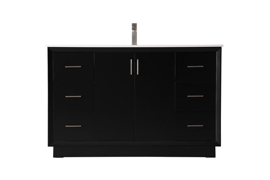 Elegant Furniture & Lighting - Hayes 54 Inch SIngle Bathroom Vanity In Black - VF19654BK veiw 1