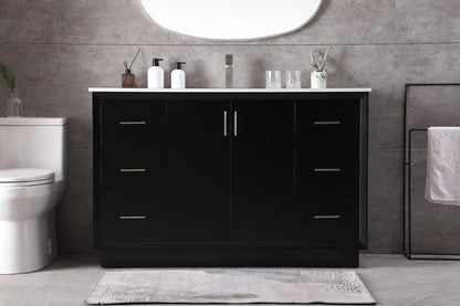 Elegant Furniture & Lighting - Hayes 54 Inch SIngle Bathroom Vanity In Black - VF19654BK veiw 2