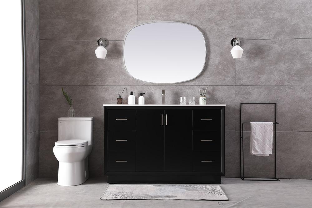 Elegant Furniture & Lighting - Hayes 54 Inch SIngle Bathroom Vanity In Black - VF19654BK veiw 5