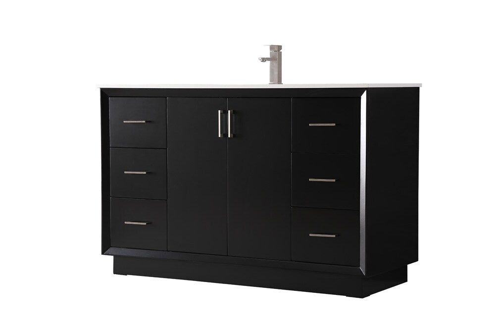 Elegant Furniture & Lighting - Hayes 54 Inch SIngle Bathroom Vanity In Black - VF19654BK veiw 8