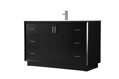 Elegant Furniture & Lighting - Hayes 54 Inch SIngle Bathroom Vanity In Black - VF19654BK veiw 8