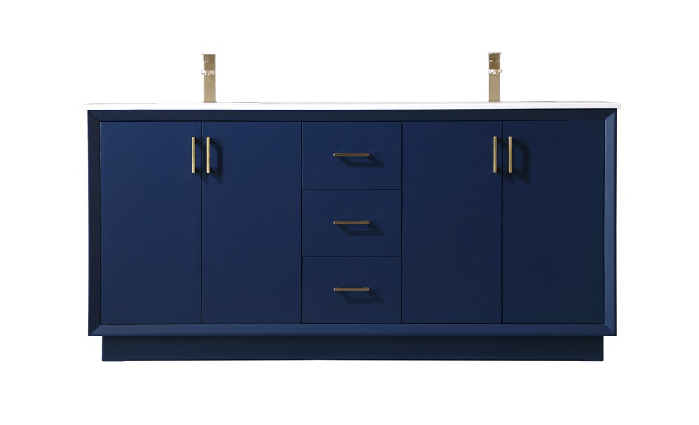 Elegant Furniture & Lighting - Hayes 72 Inch Double Bathroom Vanity In Blue - VF19672DBL veiw 1