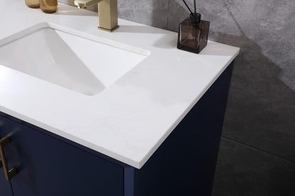 Elegant Furniture & Lighting - Hayes 72 Inch Double Bathroom Vanity In Blue - VF19672DBL veiw 6