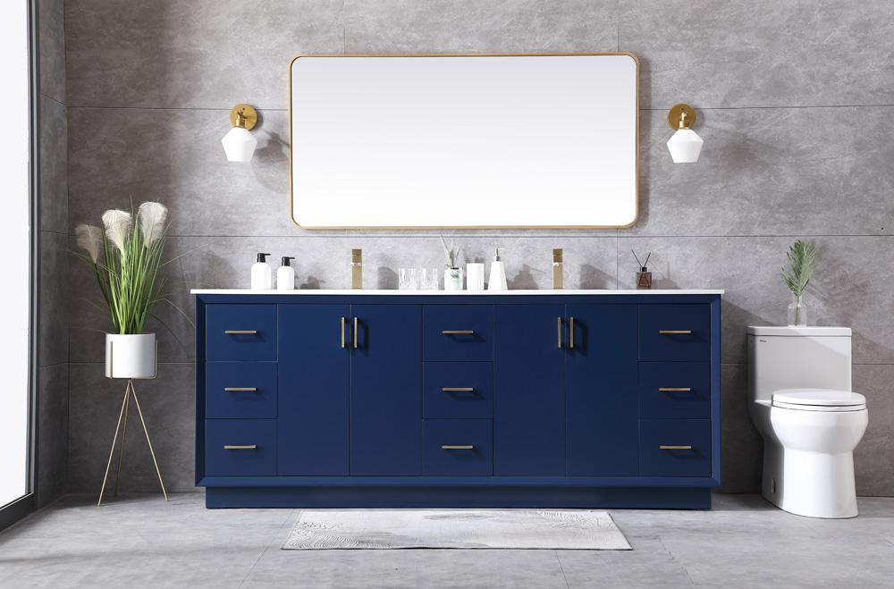 Elegant Furniture & Lighting - Hayes 84 Inch Double Bathroom Vanity In Blue - VF19684DBL veiw 5