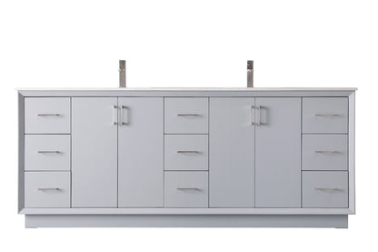 Elegant Furniture & Lighting - Hayes 84 Inch Double Bathroom Vanity In Grey - VF19684DGR veiw 1