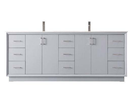 Elegant Furniture & Lighting - Hayes 84 Inch Double Bathroom Vanity In Grey - VF19684DGR veiw 1