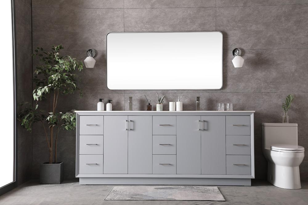 Elegant Furniture & Lighting - Hayes 84 Inch Double Bathroom Vanity In Grey - VF19684DGR veiw 5