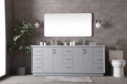 Elegant Furniture & Lighting - Hayes 84 Inch Double Bathroom Vanity In Grey - VF19684DGR veiw 5