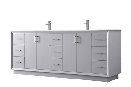 Elegant Furniture & Lighting - Hayes 84 Inch Double Bathroom Vanity In Grey - VF19684DGR veiw 8