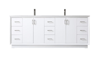 Elegant Furniture & Lighting - Hayes 84 Inch Double Bathroom Vanity In White - VF19684DWH veiw 1