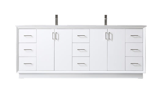 Elegant Furniture & Lighting - Hayes 84 Inch Double Bathroom Vanity In White - VF19684DWH veiw 1