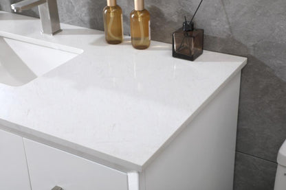 Elegant Furniture & Lighting - Hayes 84 Inch Double Bathroom Vanity In White - VF19684DWH veiw 6