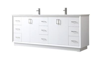 Elegant Furniture & Lighting - Hayes 84 Inch Double Bathroom Vanity In White - VF19684DWH veiw 8
