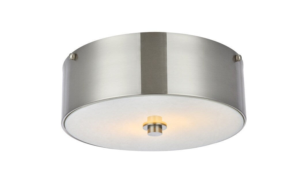Elegant Furniture & Lighting - Hazen 2 light 12 inch Burnished Nickel flush mount - LD6025 veiw 1