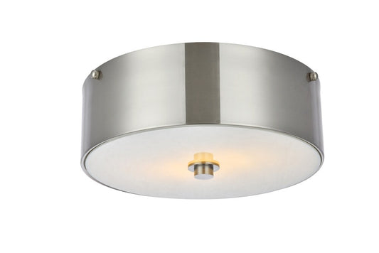 Elegant Furniture & Lighting - Hazen 2 light 12 inch Burnished Nickel flush mount - LD6025 veiw 1