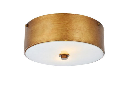 Elegant Furniture & Lighting - Hazen 2 light 12 inch Vintage Gold flush mount - LD6022 veiw 1