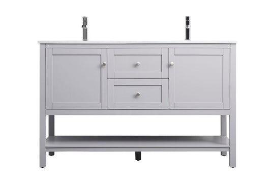 Elegant Furniture & Lighting - Heath 54 Inch Double Bathroom Vanity In Grey - VF22254DGR veiw 1