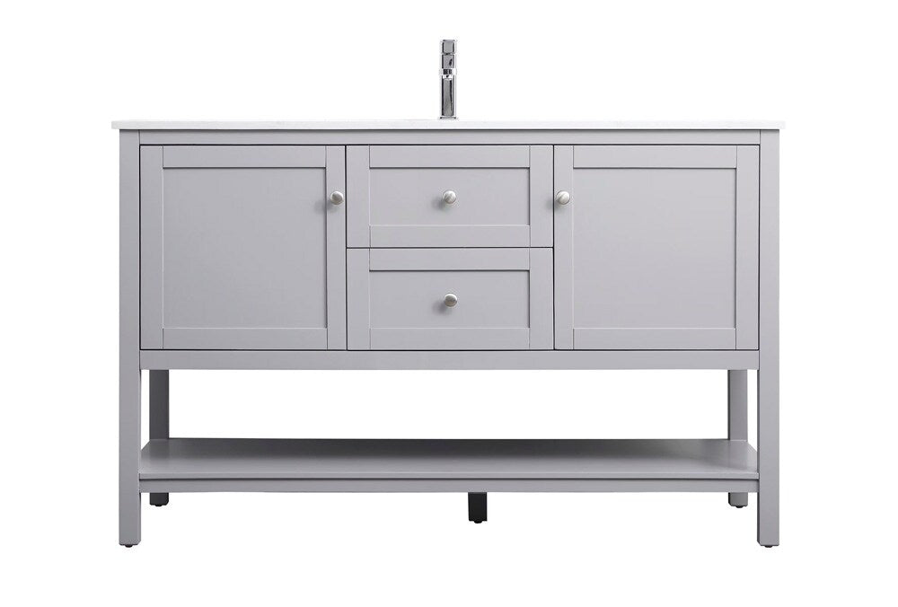 Elegant Furniture & Lighting - Heath 54 Inch Single Bathroom Vanity In Grey - VF22254GR veiw 1
