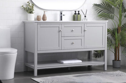Elegant Furniture & Lighting - Heath 54 Inch Single Bathroom Vanity In Grey - VF22254GR veiw 3