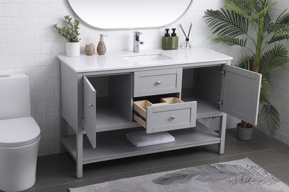 Elegant Furniture & Lighting - Heath 54 Inch Single Bathroom Vanity In Grey - VF22254GR veiw 4