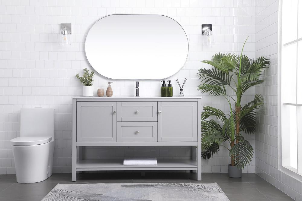 Elegant Furniture & Lighting - Heath 54 Inch Single Bathroom Vanity In Grey - VF22254GR veiw 5
