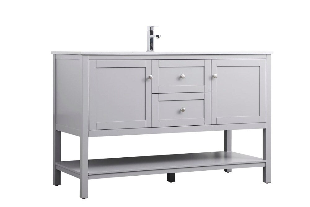 Elegant Furniture & Lighting - Heath 54 Inch Single Bathroom Vanity In Grey - VF22254GR veiw 6