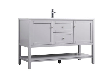 Elegant Furniture & Lighting - Heath 54 Inch Single Bathroom Vanity In Grey - VF22254GR veiw 6