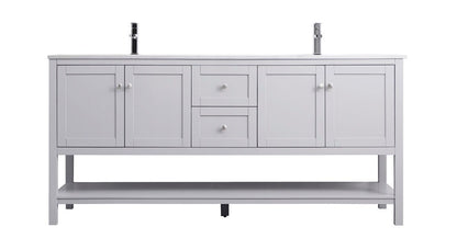 Elegant Furniture & Lighting - Heath 72 Inch Double Bathroom Vanity In Grey - VF22272DGR veiw 1