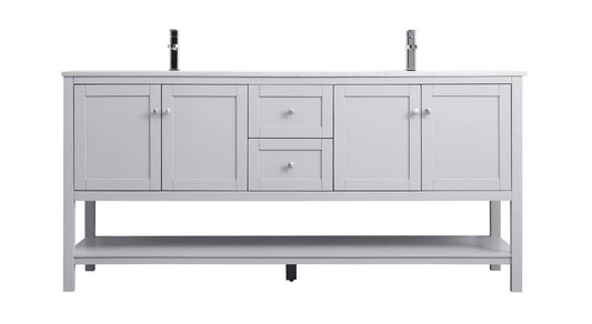Elegant Furniture & Lighting - Heath 72 Inch Double Bathroom Vanity In Grey - VF22272DGR veiw 1