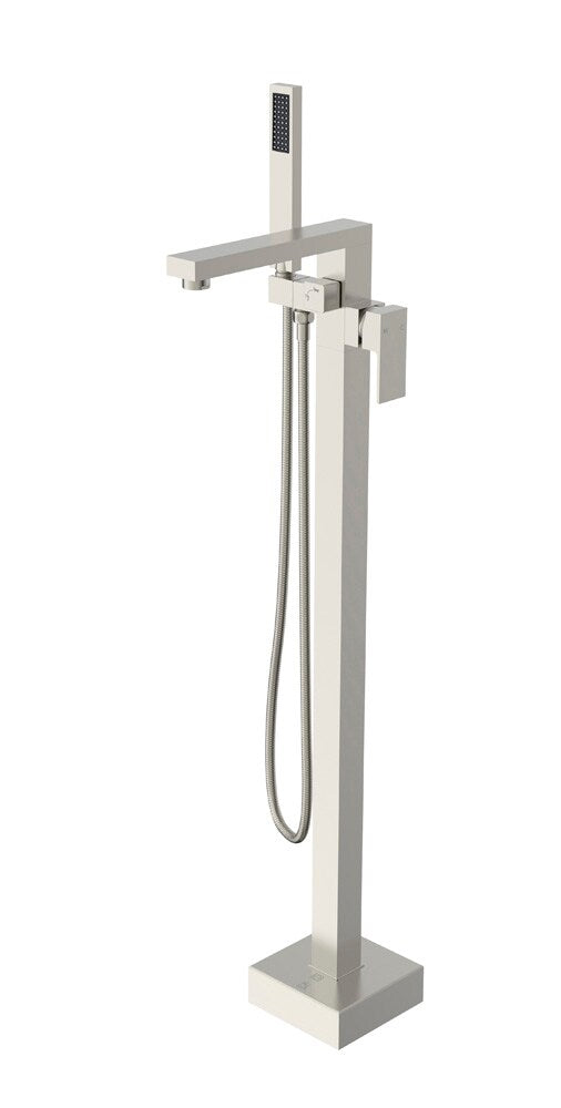 Elegant Furniture & Lighting - Henry Floor Mounted Roman Tub Faucet with Handshower in Brushed Nickel - FAT-8002BNK veiw 1