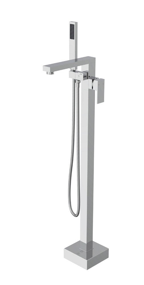 Elegant Furniture & Lighting - Henry Floor Mounted Roman Tub Faucet with Handshower in Chrome - FAT-8002PCH veiw 1