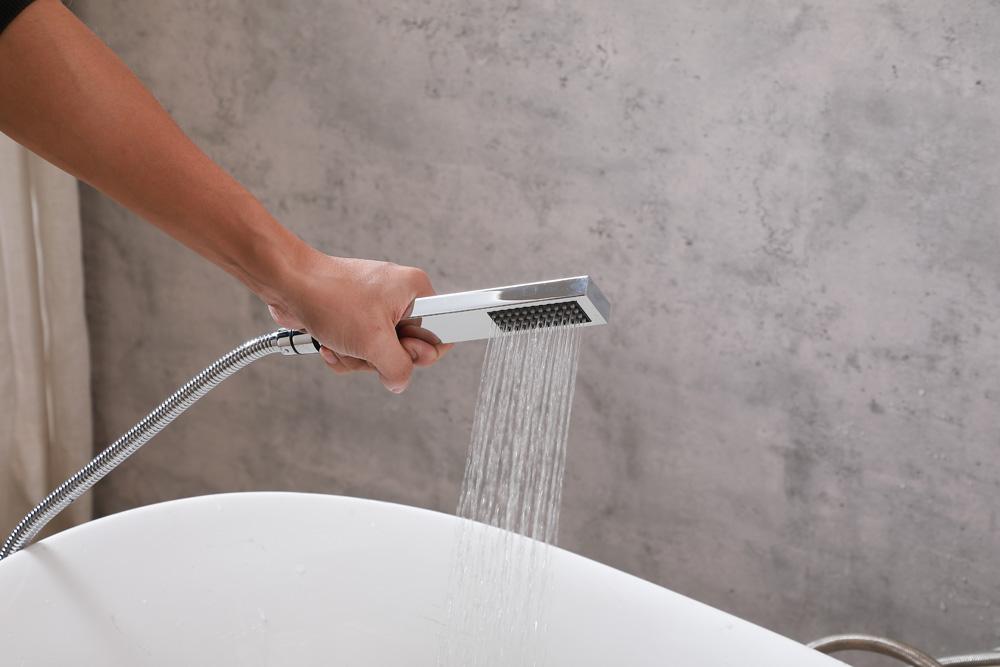 Elegant Furniture & Lighting - Henry Floor Mounted Roman Tub Faucet with Handshower in Chrome - FAT-8002PCH veiw 6