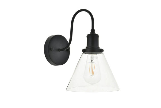 Elegant Furniture & Lighting - Histoire 1 light black Wall Sconce - LD4017W7BK veiw 1