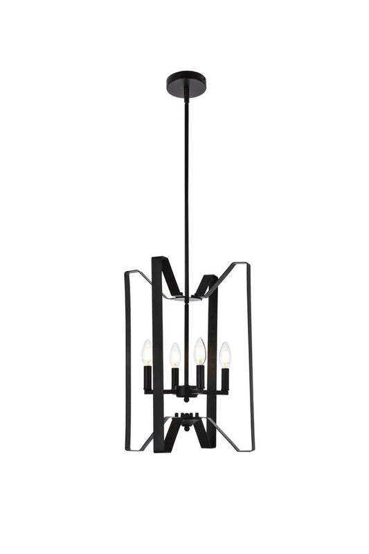Elegant Furniture & Lighting - Hoffman 4 lights pendant in black - LD7072D14BK veiw 1