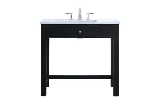 Elegant Furniture & Lighting - Hudson 36 Inch Bathroom Vanity In Black - VF14836MBK veiw 1
