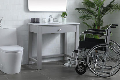 Elegant Furniture & Lighting - Hudson 36 Inch Bathroom Vanity In Grey - VF14836GR veiw 3